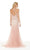 Alyce Paris - 5016 Lace V Neck Tulle Trumpet Gown In Pink
