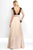 Alyce Paris - 5823 Beaded Lace V-neck Satin A-line Dress In Neutral and Black