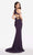 Alyce Paris - 60003 Crisscross Strapped Two-Piece Sheath Gown in Purple