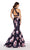Alyce Paris - 60178 Two-Piece Floral Print Mikado Mermaid Gown in Blue and Floral
