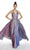 Alyce Paris - 60568 Plunging Halter Pleated A-Line Gown In Blue