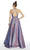 Alyce Paris - 60568 Plunging Halter Pleated A-Line Gown In Blue