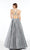 Alyce Paris - 60569 Strappy Halter Pleated Evening Gown In Silver