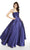Alyce Paris - 60592 Spaghetti Strap Straight-Across A-Line Dress In Blue
