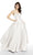 Alyce Paris - 60592 Spaghetti Strap Straight-Across A-Line Dress In White