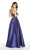 Alyce Paris - 60592 Spaghetti Strap Straight-Across A-Line Dress In Blue