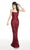 Alyce Paris - 60594 Embroidered Criss-Cross Back Strap Long Dress In Red