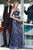 Alyce Paris - 6377 Strapless Floral Lace Sweetheart Sheath Dress In Blue and Neutral