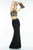 Alyce Paris - 6578 Two Piece Beaded Halter Jersey Sheath Dress In Black and Multi-Color