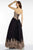 Alyce Paris - 6596 Metallic Lace Appliqued Strapless Tulle Gown In Black