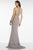 Alyce Paris - 6616 Two Piece Beaded Halter Sheath Dress In Gray