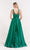 Alyce Paris - 6882 Lace Appliqued Halter Neck A-line Satin Gown In Green