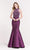Alyce Paris - 6886 Beaded Halter Neck Mermaid Mikado Gown In Black and Purple