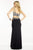 Alyce Paris - Crystal Embellished Two-Piece Sheath Long Evening Gown 35762 In Black/Silver