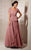 Alyce Paris Black Label - 29264 Square Neck Lace and Chiffon Gown in Pink