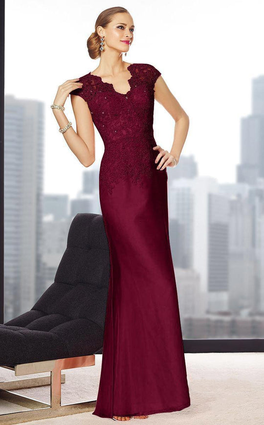 Alyce Paris Jean De Lys - 29692 Glamorous Beaded Lace Evening Gown in Red