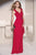 Alyce Paris Black Label - 29698 Cap Sleeves A-line Ruched Gown  in Red