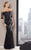 Alyce Paris Black Label - 29722 Bedazzled Illusion Off-shoulder Dress in Black