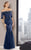 Alyce Paris Black Label - 29722 Bedazzled Illusion Off-shoulder Dress in Blue