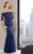 Alyce Paris Black Label - 29722 Bedazzled Illusion Off-shoulder Dress in Blue