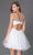 Alyce Paris Sweet 16 - 3674 Embellished Net Illusion Cocktail Dress in White