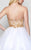 Alyce Paris Short - 3690 Bejeweled Sweetheart A-Line Dress in White and Gold