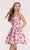 Alyce Paris Homecoming - 3709 Floral Sweetheart A-Line Dress in Pink and Printed
