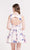 Alyce Paris Homecoming - 3710 Floral Bateau Neck A-Line Dress in Pink and Printed