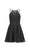 Alyce Paris Homecoming - 3714 Embroidered Halter Neck A-Line Dress in Black
