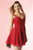 Alyce Paris  - 4414 Ruched V-Neck A-Line Dress in Red