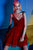Alyce Paris  - 4414 Ruched V-Neck A-Line Dress in Red