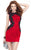 Alyce Paris Homecoming - 4443 Embellished Jewel Neck Sheath Dress in Red and Black