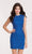 Alyce Paris Homecoming - 4443 Embellished Jewel Neck Sheath Dress in Blue