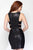 Alyce Paris  - 4448 Sequined Jewel Neck Sheath Dress in Black