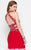 Alyce Paris  - 46520 Beaded Two Piece Floral Halter Short Dress in Red