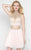 Alyce Paris  - 46530 Bejeweled Two-Piece Cocktail Dress in Gray and Pink