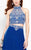 Alyce Paris  - 46548 Two Piece Crystal Embellished Cocktail Dress in Blue