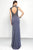 Alyce Paris Black Label - 5797 Laced High Neck Sheath Dress in Gray