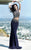 Alyce Paris  - 6383 Multi Colored Beaded Two Piece Long Dress in Blue