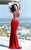 Alyce Paris  - 6383 Multi Colored Beaded Two Piece Long Dress in Red