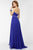 Alyce Paris  - 6545 Sparkly Waistband Strapless Evening Gown in Blue