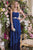 Alyce Paris  - 6545 Sparkly Waistband Strapless Evening Gown in Blue