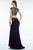 Alyce Paris  - 6557 Two Piece Beaded Cap Sleeves Long Gown in Blue