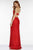 Alyce Paris  - 6593 Strapless Embroidered Lace Long Gown in Red