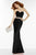 Alyce Paris  - 6593 Strapless Embroidered Lace Long Gown in Black