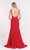 Alyce Paris  - 6884 Embellished V-neck Trumpet Dress in Red