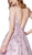 Cinderella Divine - AM106 Beaded Lace Deep V-neck Tulle A-line Dress In Pink