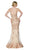 Cinderella Divine - AM186 Embellished Lace V-Neck Dress In Gold