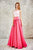 Angela and Alison - Lustrous Two Piece Long Pleated Evening Gown 771078 in Pink