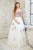 Angela & Alison - Strapless Floral Embroidery Gown 71013 in White